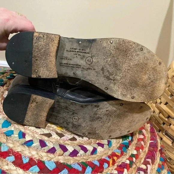 All Saints Distressed Military Moto Combat Lace up Boots - Picture 6 of 7